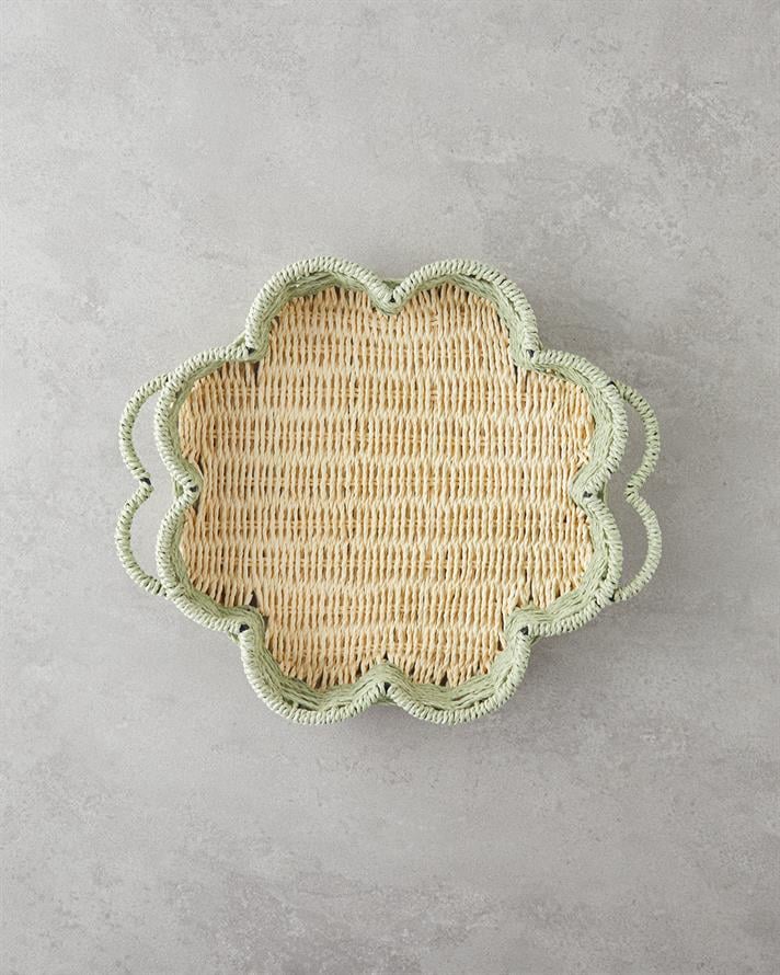 Flore Kağıt İp Dekoratif Tepsi Natural