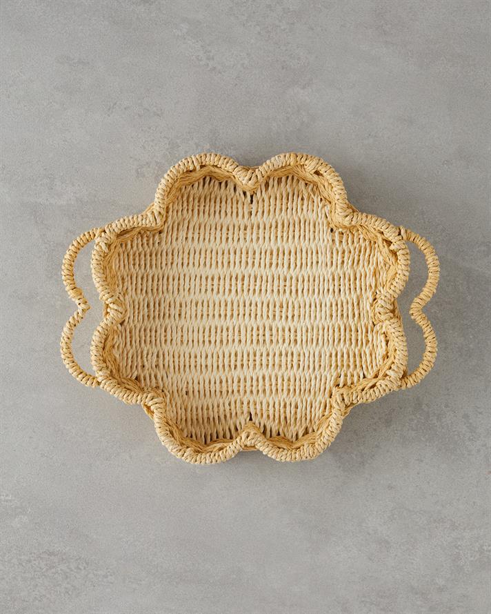 Flore Kağıt İp Dekoratif Tepsi Natural