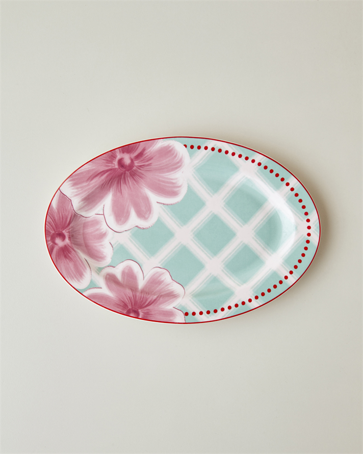 Floreline Bone Porselen Kayık Tabak 25,5 cm Renkli