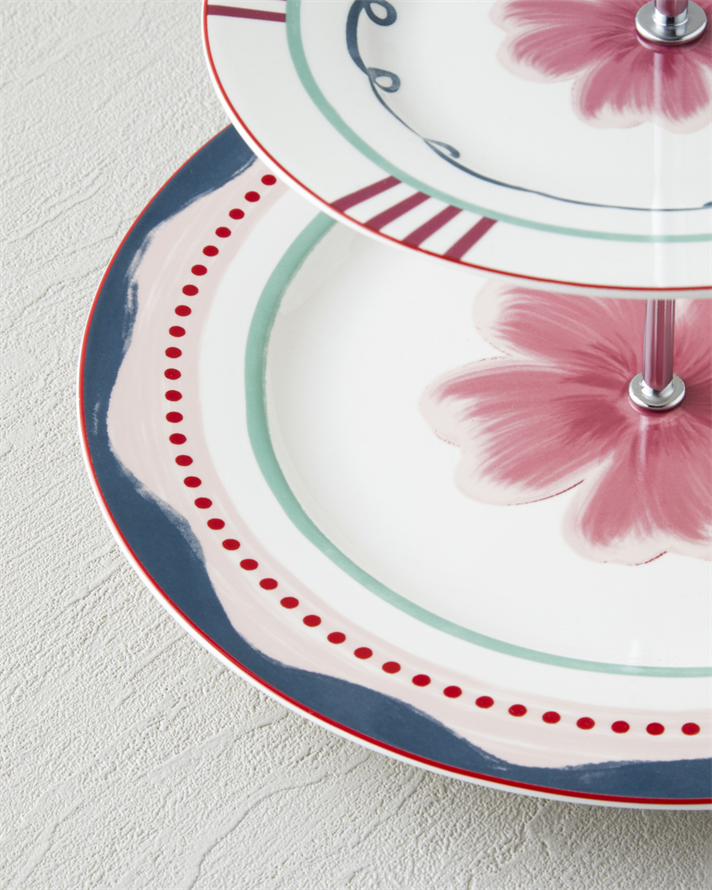 Florentis Bone Porselen Katlı Servis 19+26 cm Renkli