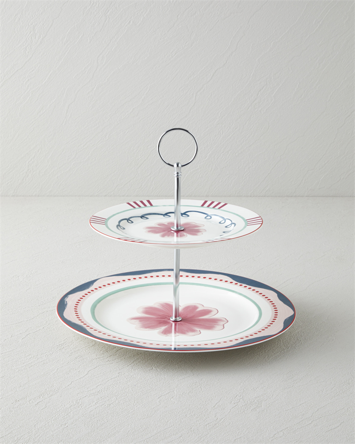 Florentis Bone Porselen Katlı Servis 19+26 cm Renkli