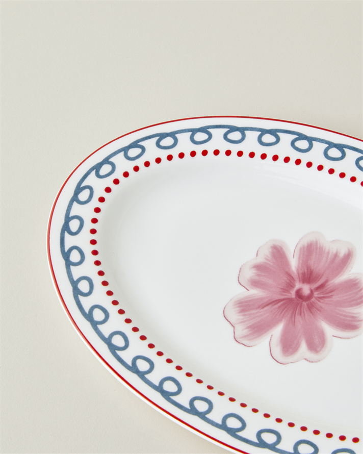 Florentis Bone Porselen Kayık Tabak 21,5 cm Renkli