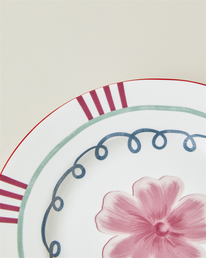 Florentis Bone Porselen Pasta Tabağı 19 cm Renkli