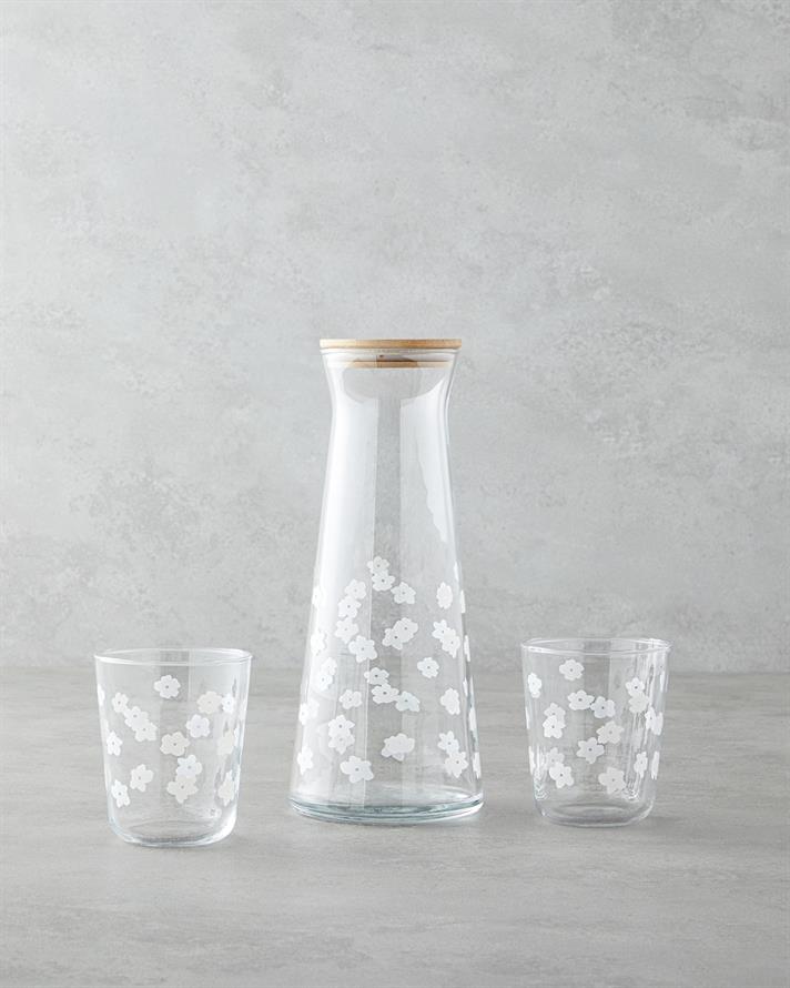 Floret Cam 3 Parça Su Takımı 1150 ml + 315 ml Şeffaf