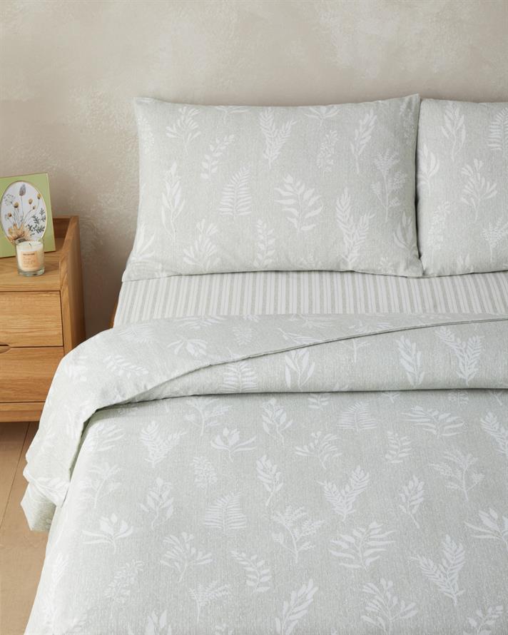 Florine Kolay Ütülenir Çift Kişilik Nevresim Takımı 200x220 cm Açık Yeşil