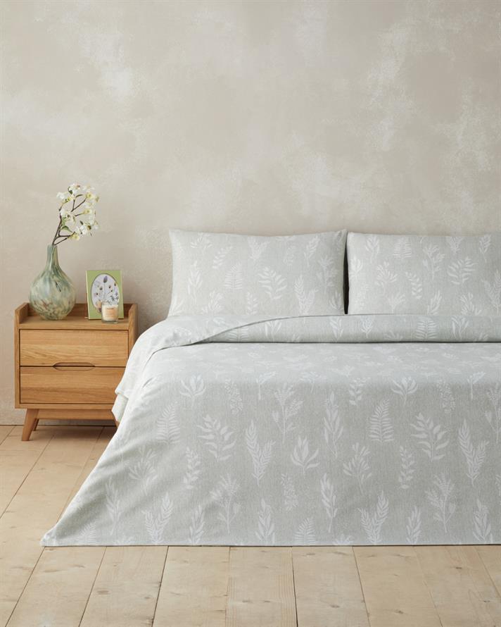 Florine Kolay Ütülenir Çift Kişilik Nevresim Takımı 200x220 cm Açık Yeşil