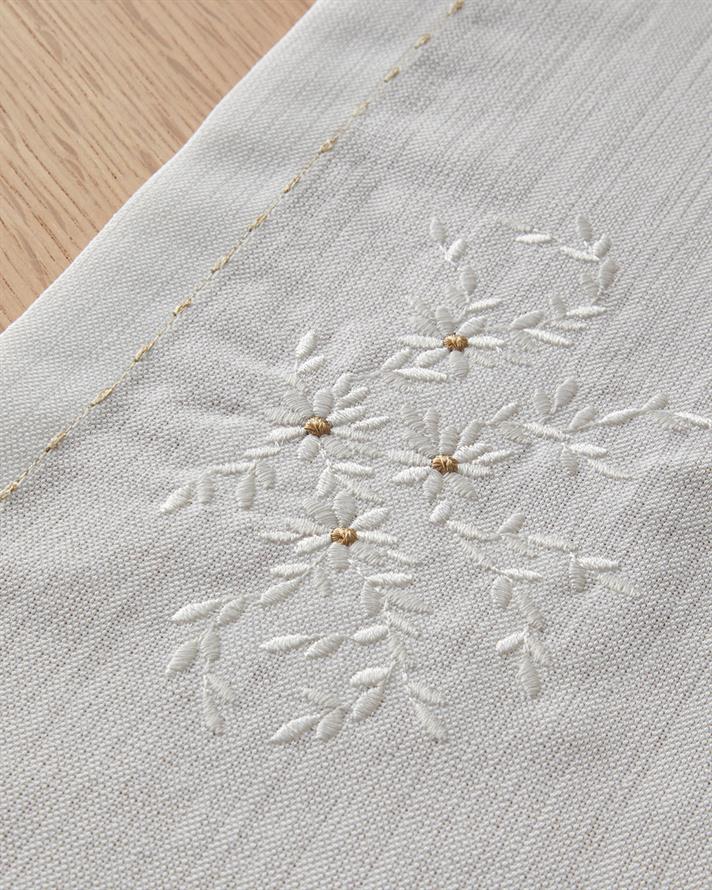 Flossy Polyester Runner 40x140 cm Beyaz - Bej