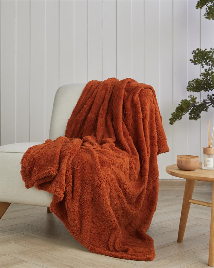 Flower Joy Koltuk Şalı 120x160 cm Hardal