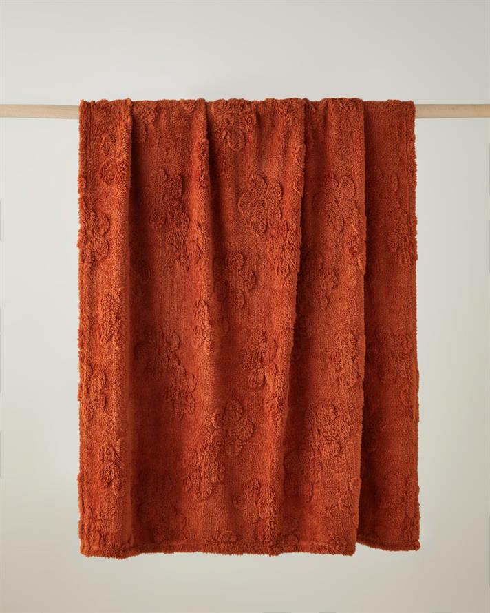 Flower Joy Koltuk Şalı 120x160 cm Hardal