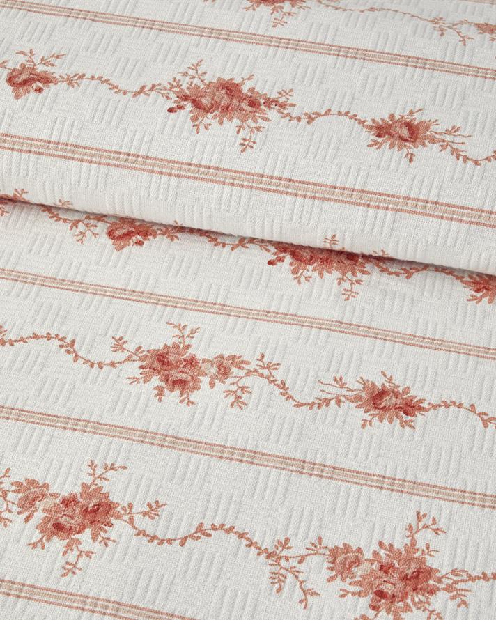 Flower Line Çift Kişilik Pike 200x220 cm Turuncu