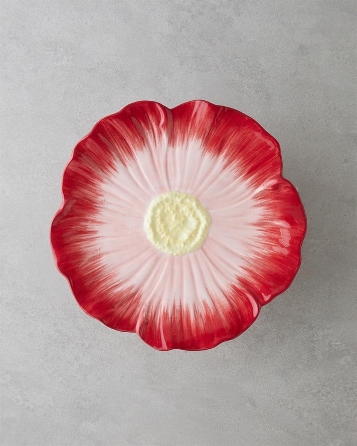 Flowerella Dolomite Kek Standı 26 cm Kırmızı-Pembe