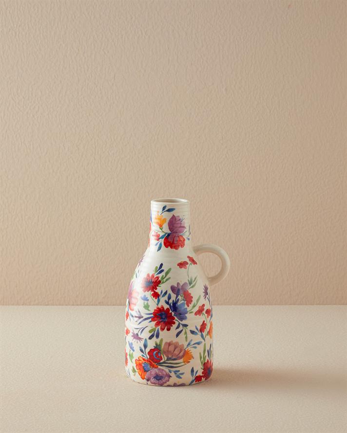 Flowery Vazo Beyaz