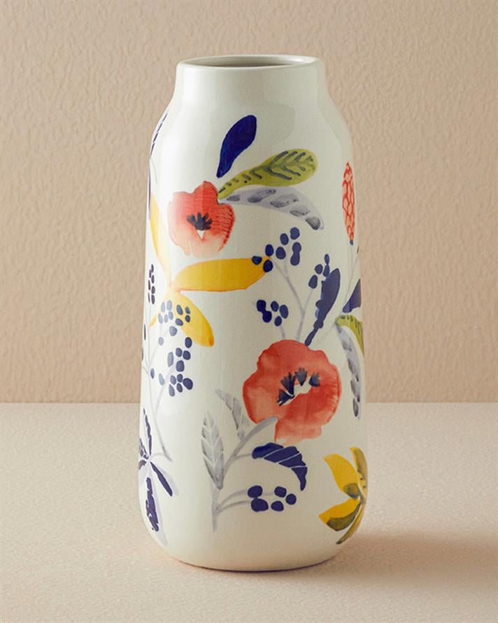 Flowery Vazo Beyaz
