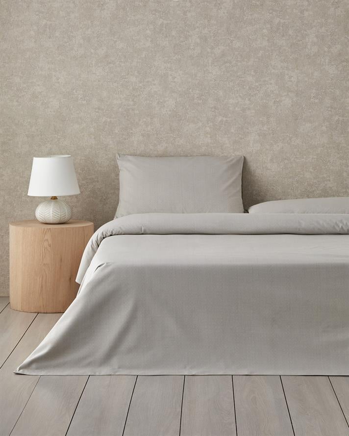 Flowing Stripes Kolay Ütülenir Çift Kişilik Çarşaflı Nevresim Takımı 200x220 cm Bej