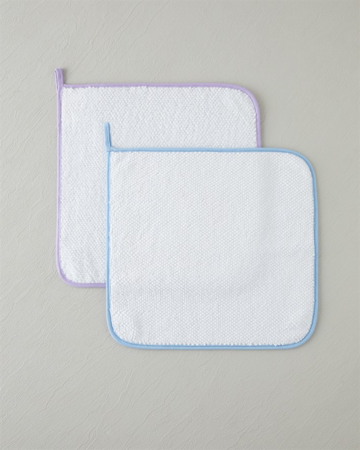 Fluffy Cloud Pamuk 2li Kurulama Bezi 30x30 cm Mavi-Lila