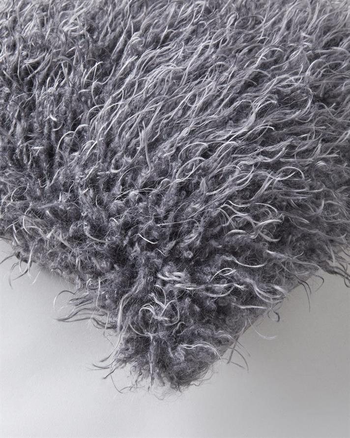 Fluffy Kırlent Kılıfı 45x45 cm Gri