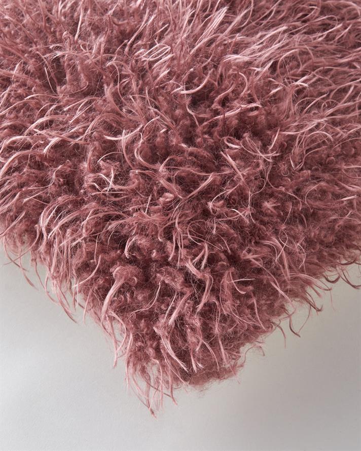 Fluffy Pelüş Kırlent Kılıfı 45x45 cm Vişne