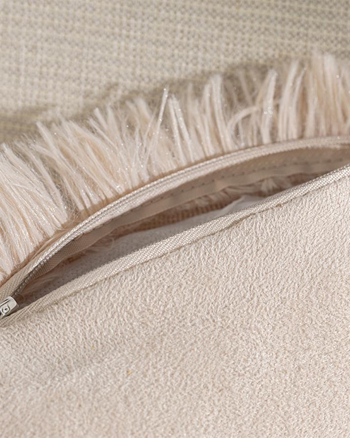Fluffy Pelüş Kırlent Kılıfı Bej