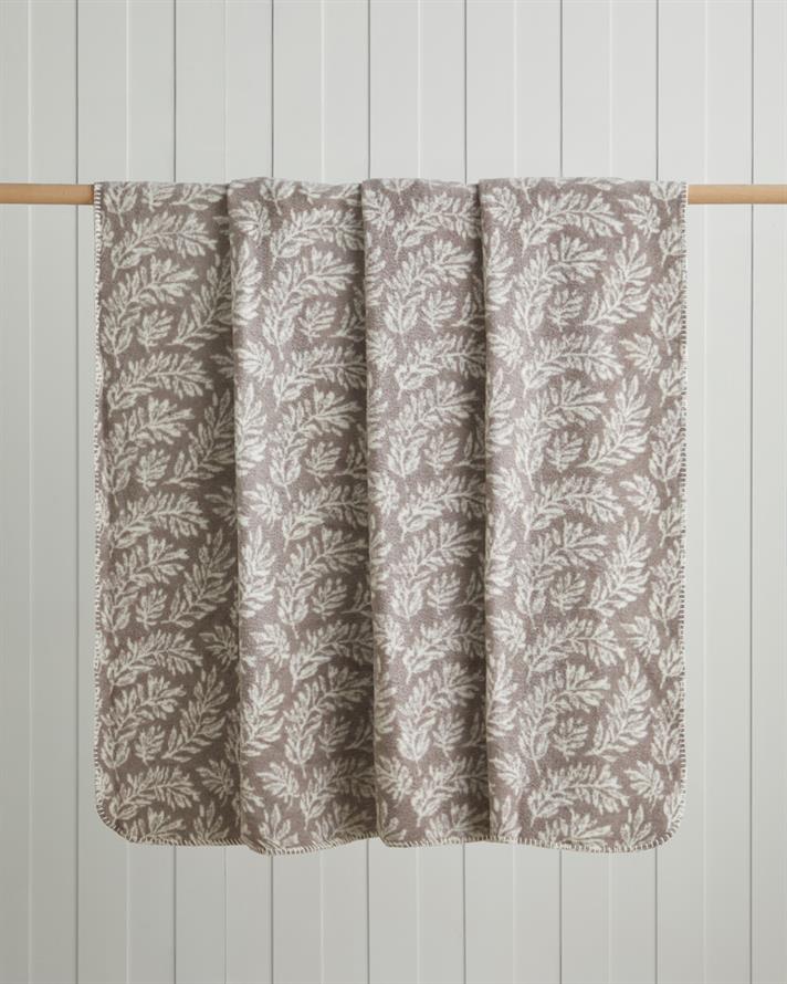 Foliage Pamuk Akrilik Tek Kişilik Battaniye 150x200 cm Çakıl Taşı