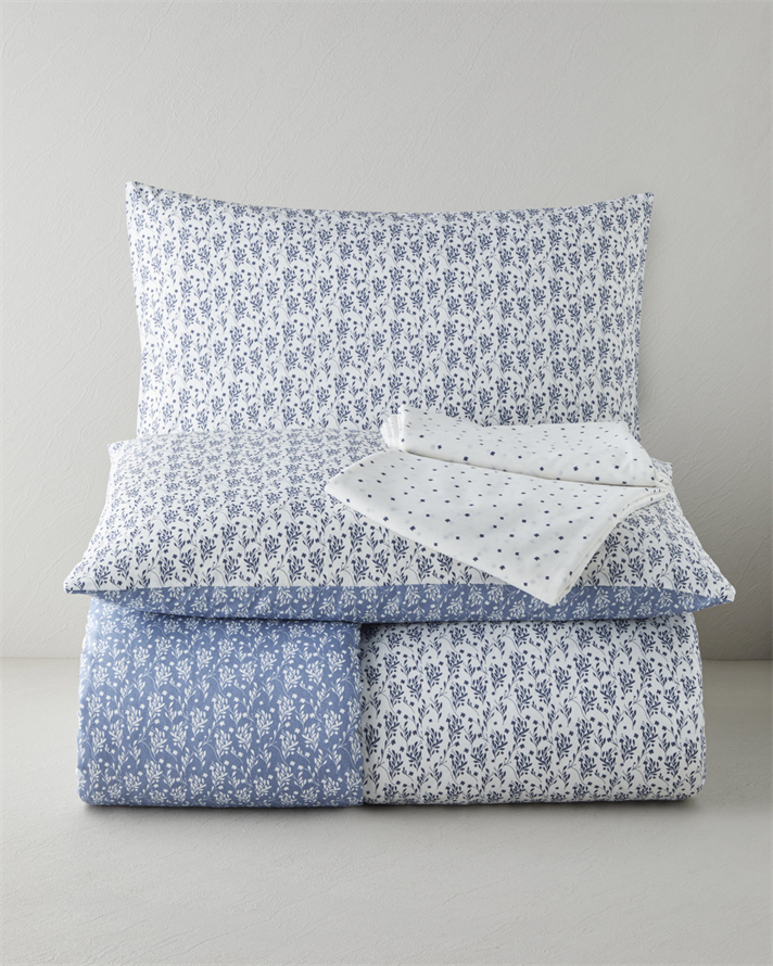 Fragile Ivy Kolay Ütülenir Çarşaflı Çift Kişilik Nevresim Takımı 200x220 cm Lacivert