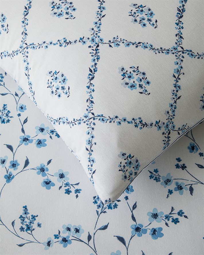 Fresh Ivy Kolay Ütülenir Çift Kişilik Çarşaflı Nevresim Takımı 200x220 cm Mavi