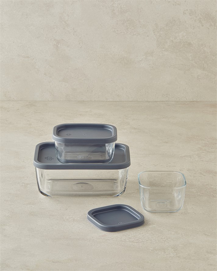 Fresh Safe Cam Saklama Kabı 270 ml Gri