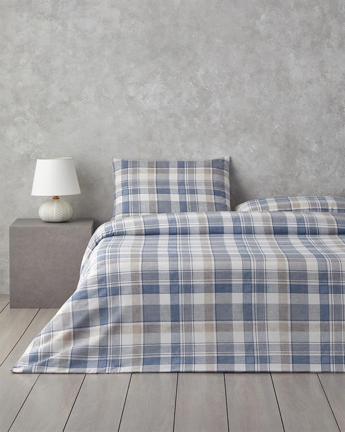 Fresh Tartan Kolay Ütülenir Çift Kişilik Nevresim Takımı 200x220 cm Mavi