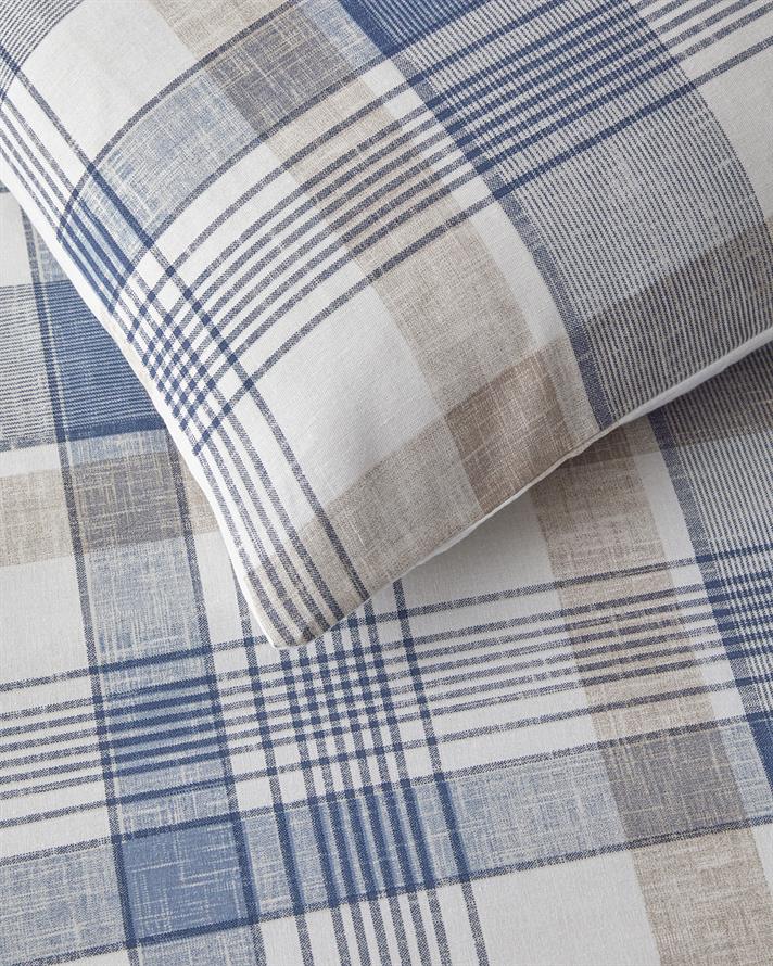 Fresh Tartan Kolay Ütülenir Tek Kişilik Çarşaflı Nevresim Takımı 160x220 cm Mavi