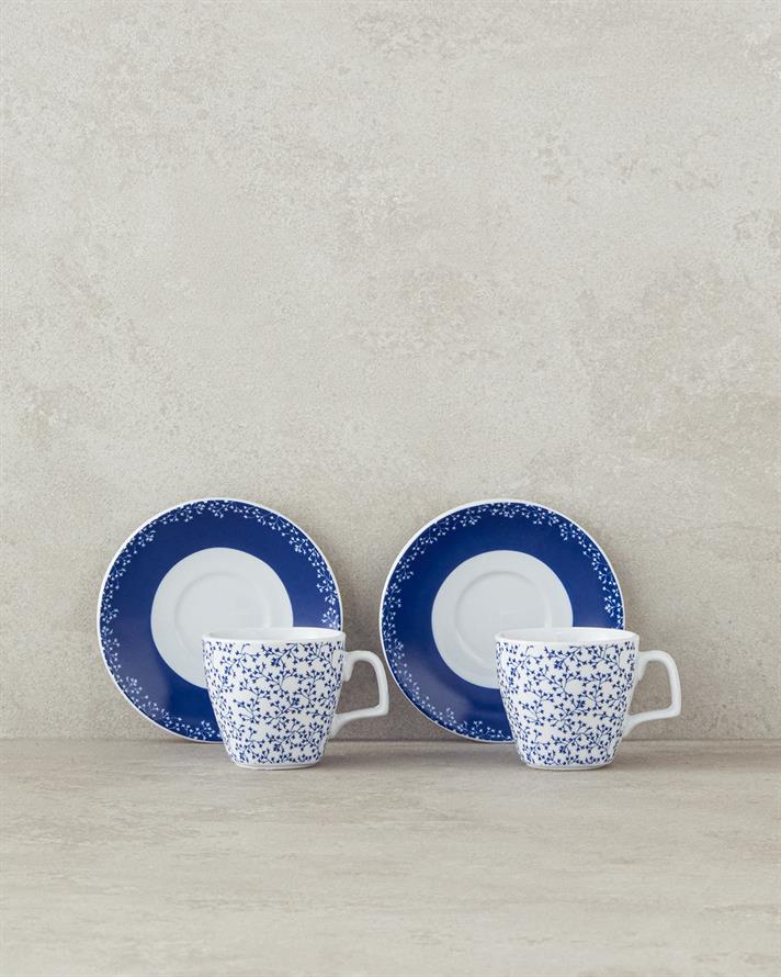 Frezya Porselen Kahve Fincan Takımı 4 Parça 2 Kişilik Mavi