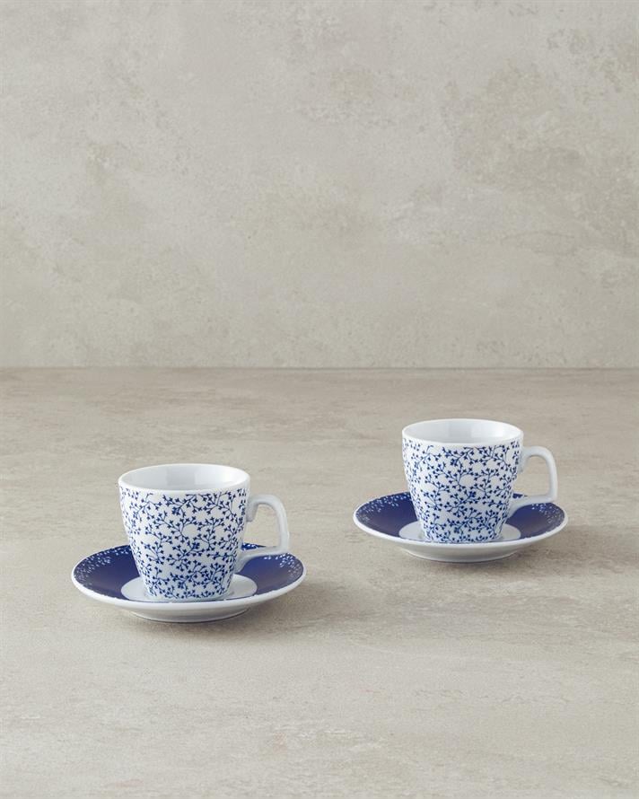 Frezya Porselen Kahve Fincan Takımı 4 Parça 2 Kişilik Mavi