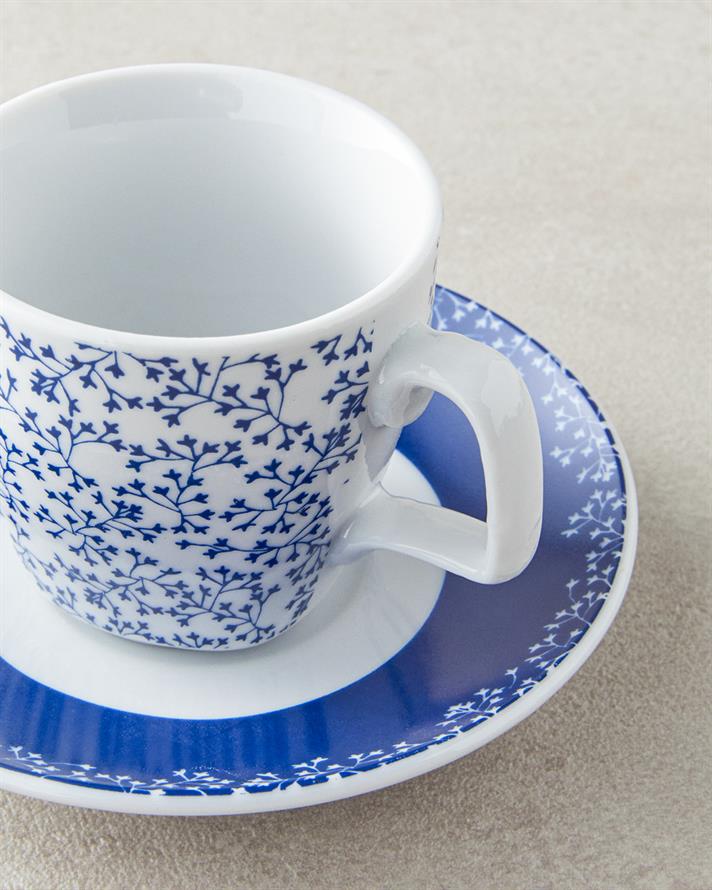 Frezya Porselen Kahve Fincan Takımı 4 Parça 2 Kişilik Mavi