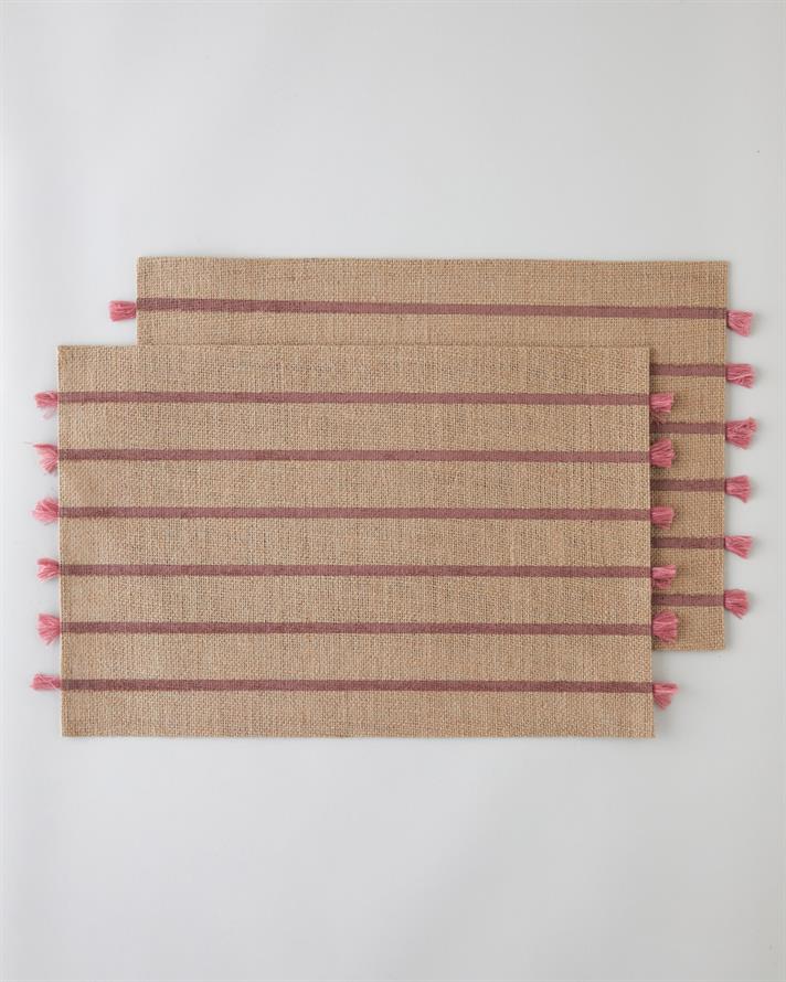 Fringe Jüt 2li Amerikan Servis 30x45 cm Pembe