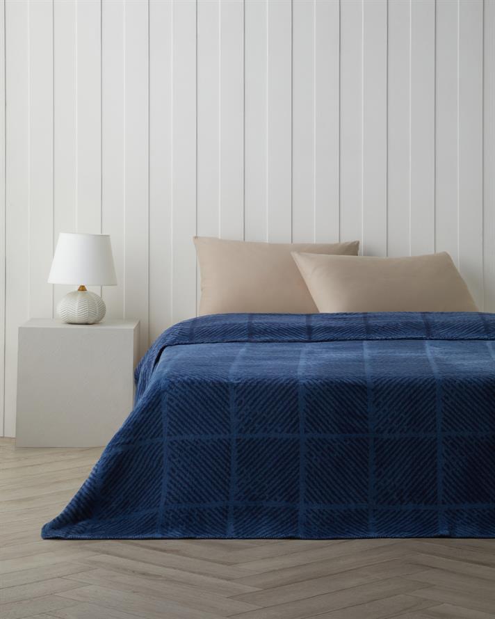 Frostline Pamuklu Çift Kişilik Battaniye 200x220 cm Lacivert