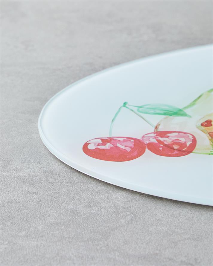 Fruit Joy Cam Kesme Tahtası 38x28 cm Beyaz