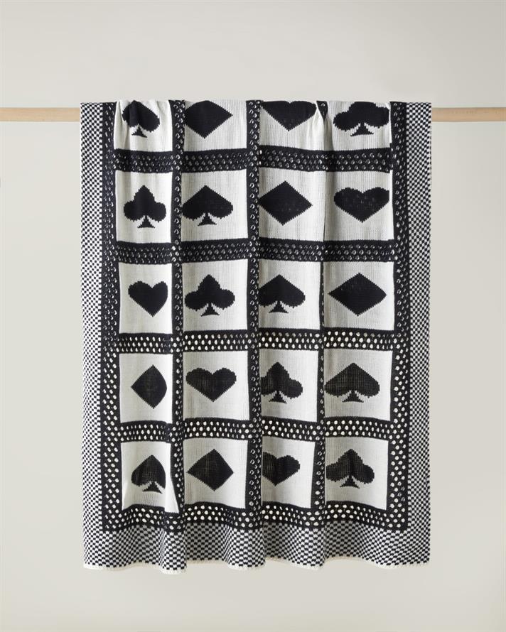 Fun Koltuk Şalı 130x170 cm Siyah - Beyaz