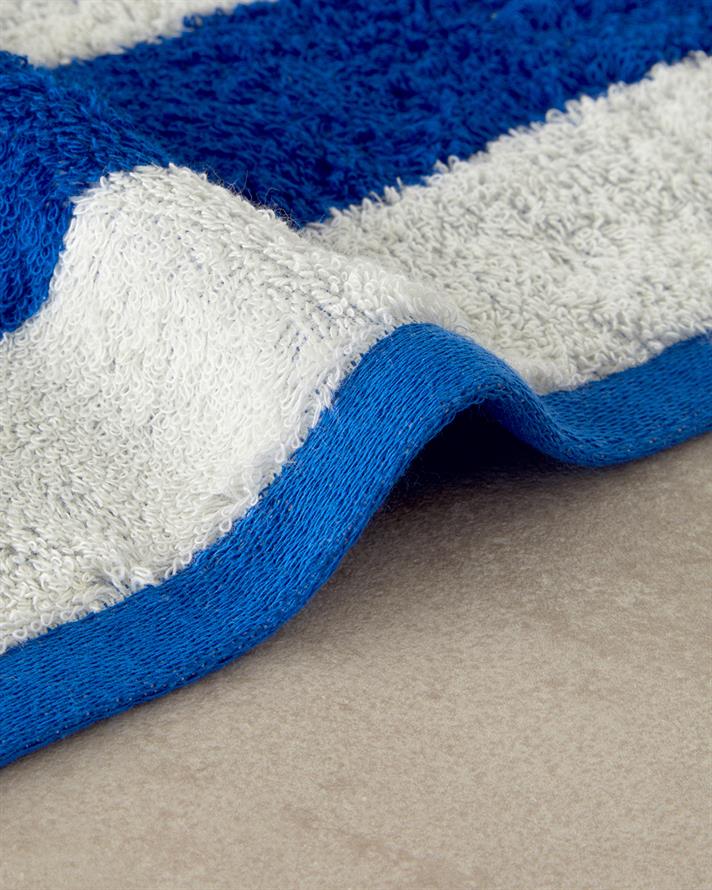 Funny Lines Pamuklu İpliği Boyalı Yüz Havlusu 50x80 cm Ekru-Lacivert