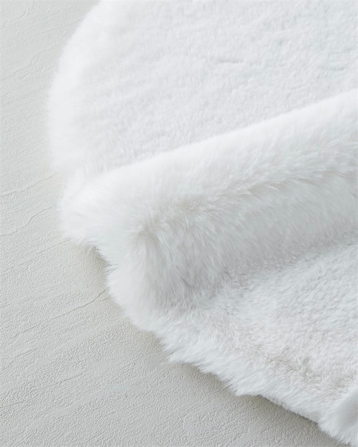 Furry Pelüş Halı 90 cm Beyaz