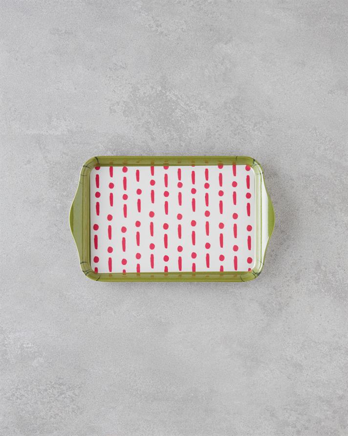 Fusion Melamin Tepsi 23x14 cm Pembe - Yeşil