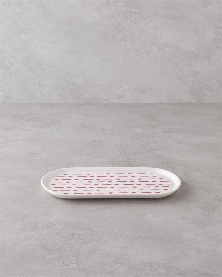 Fusion Seramik Kayık Tabak 27 cm Pembe