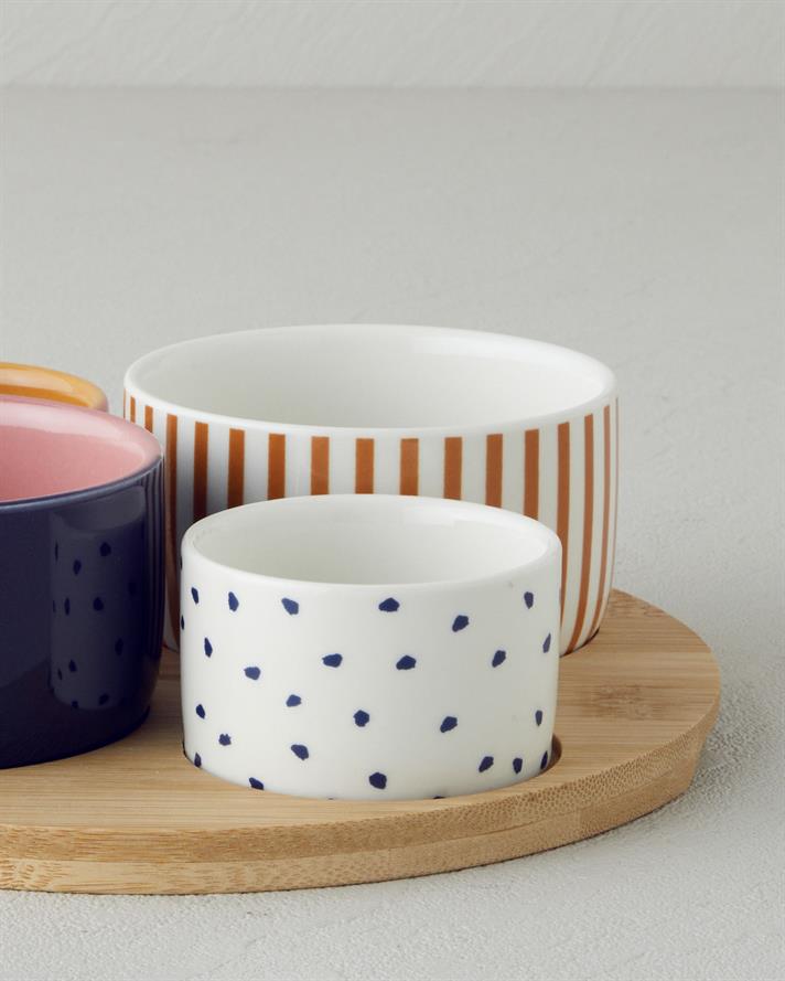 Garden Delight Stoneware 5 Parça Sunumluk 20 cm Renkli