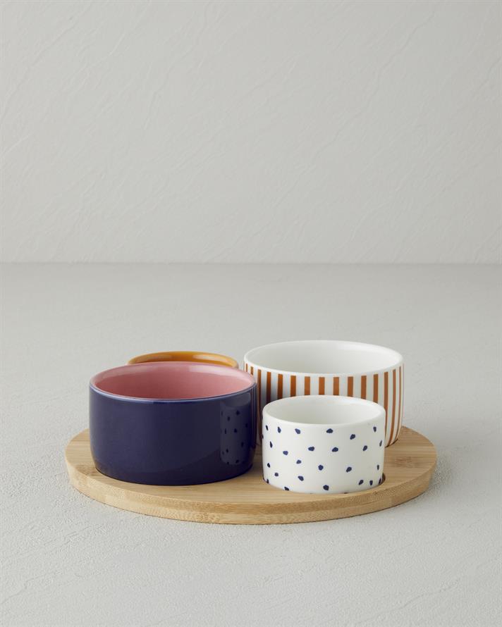 Garden Delight Stoneware 5 Parça Sunumluk 20 cm Renkli