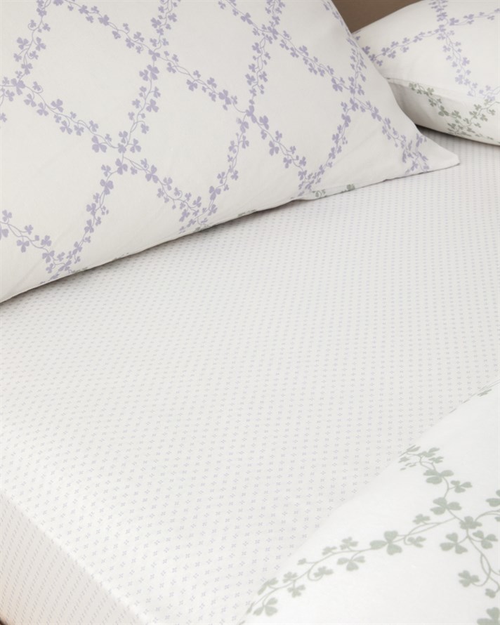 Garden Lattice Kolay Ütülenir Çarşaflı Tek Kişilik Nevresim Takımı 160x220 cm Lila-Yeşil