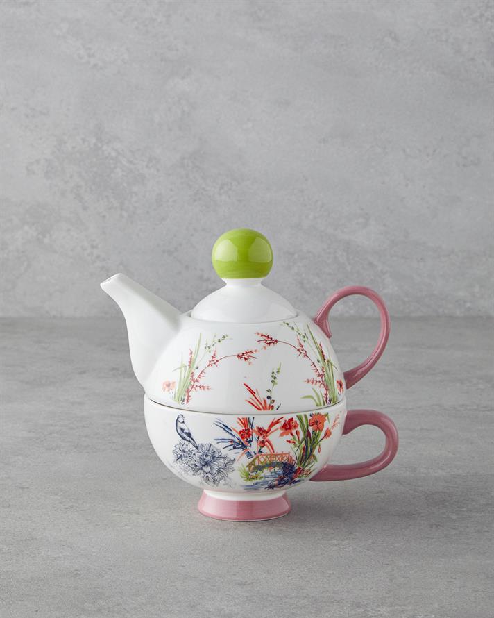 Garden New Bone China Demlik 400 ml Yeşil