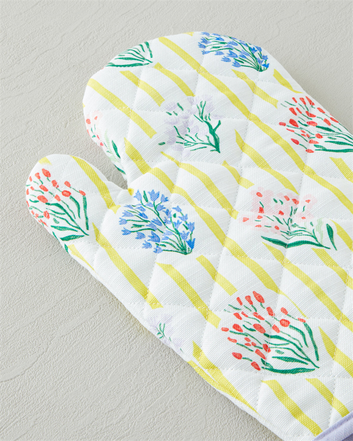 Garden Petals 2li Fırın Eldiveni ve Tutacak Seti Sarı