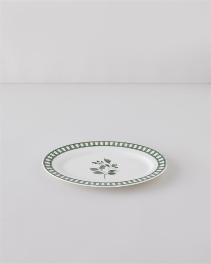 Gardenia Porselen Kayık Tabak 30 cm Yeşil