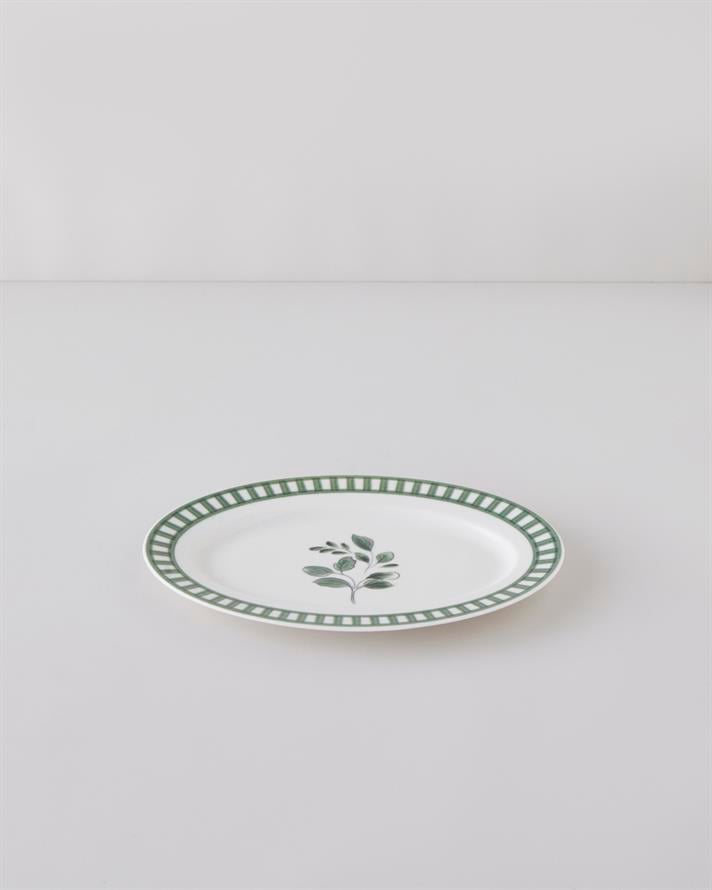 Gardenia Porselen Kayık Tabak 30 cm Yeşil