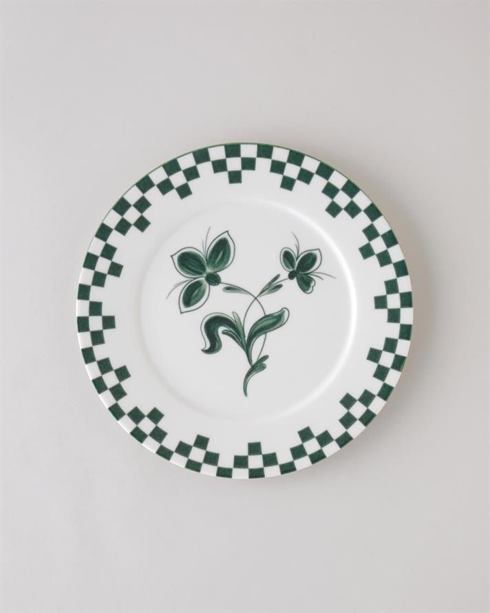 Gardenia Porselen Servis Tabağı 25 cm Yeşil