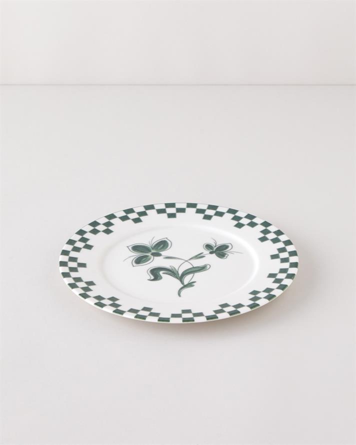 Gardenia Porselen Servis Tabağı 25 cm Yeşil