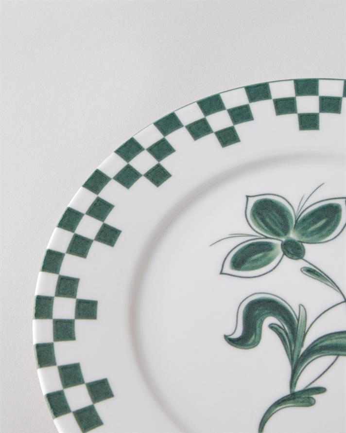 Gardenia Porselen Servis Tabağı 25 cm Yeşil