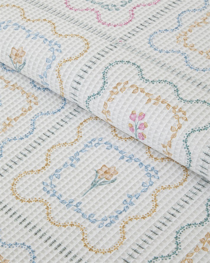 Gentle Florals Çift Kişilik Pike 200x220 cm Yeşil